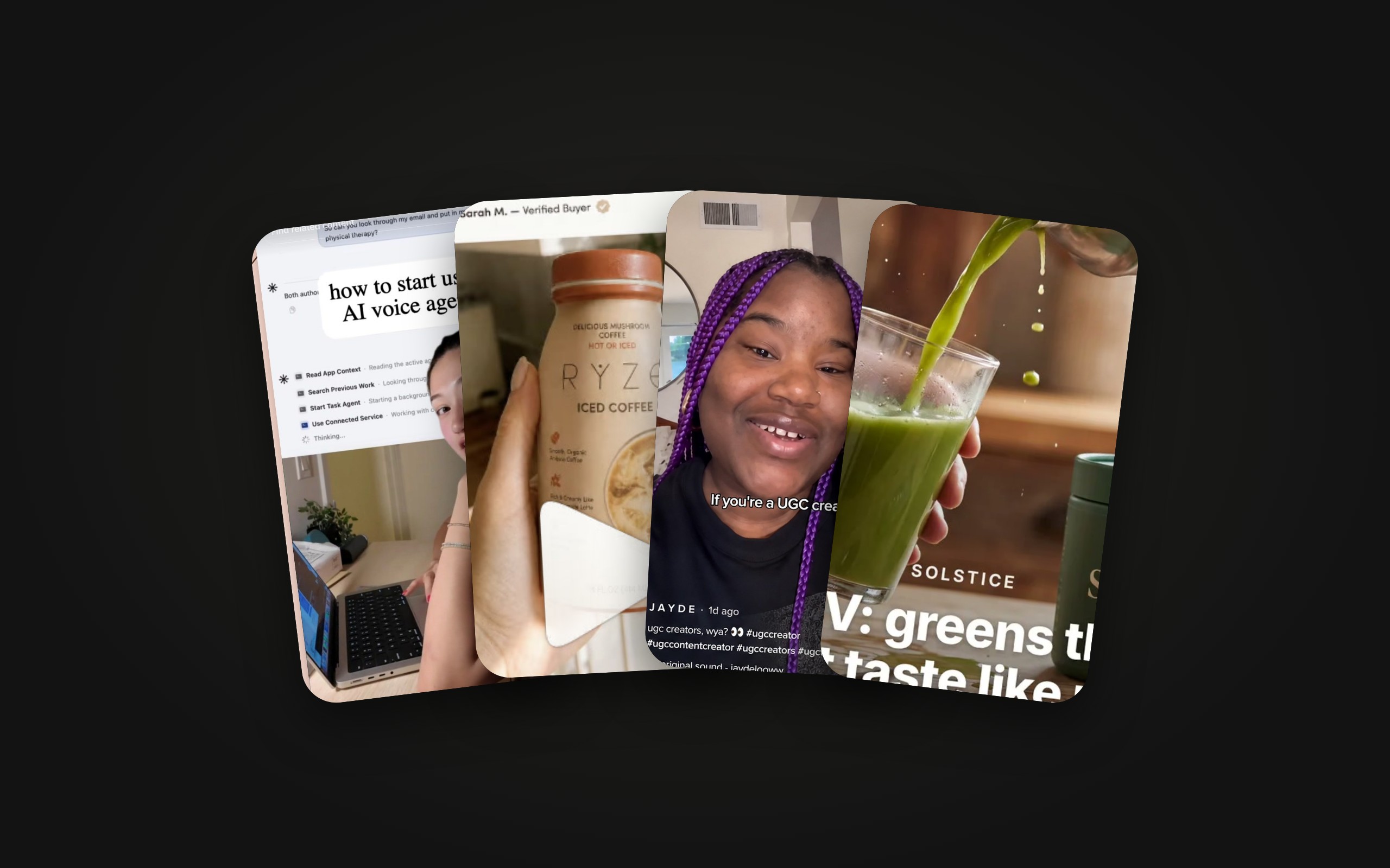 AI ad generator UGC-style output: phone-shot social creative from Clippable